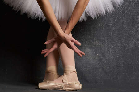 ballerina dance performance movement legs close upの写真素材