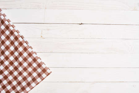plaid tablecloth wooden texture kitchen decoration designの写真素材