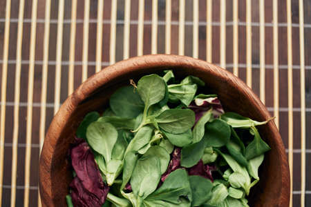 salad plate fresh food vegetables snack top viewの写真素材