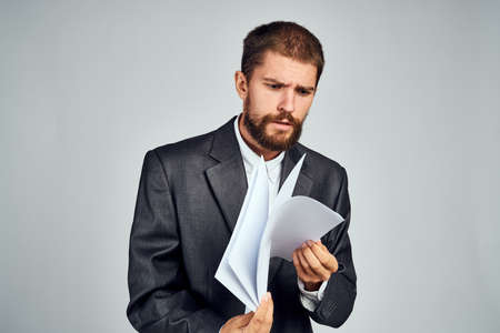 business man with documents office professional workの写真素材