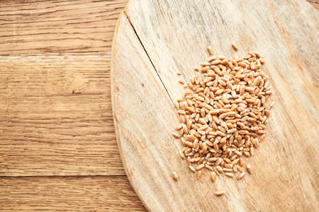 cereals wooden table ingredients agriculture natural productsの写真素材