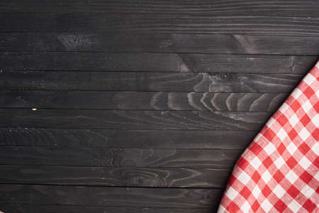 tablecloth dark wooden background kitchen textiles textureの写真素材
