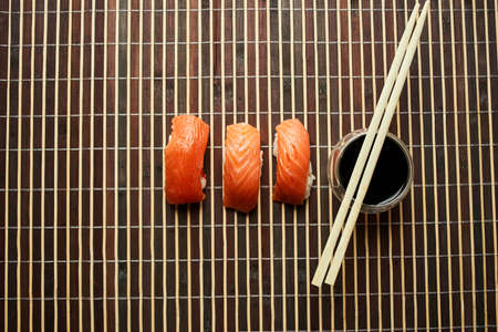 japanese sushi chopsticks soy sauce traditional asian foodの写真素材