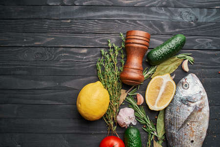 fish ingredients for cooking restaurants sea foodの写真素材