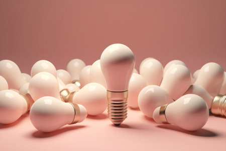 Lamp idea innovation power bright electricity creativity light bulb energy conceptの素材