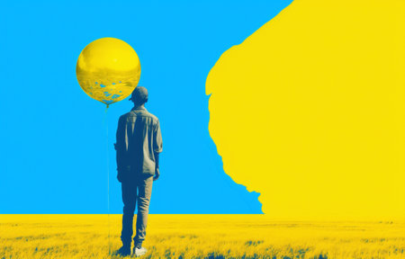 Air clouds sky summer nature background space concept balloon fly blue white climateの素材