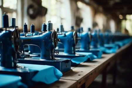 Sewing production factory designer fabric machine tailor industrial business textile fashion manufacture craftの素材