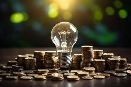 Growth finance energy light bulb technology concept nature innovation ideaの素材