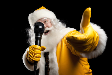 christmas man mature claus happy party santa holiday merry costume fun. Generative AI.の素材