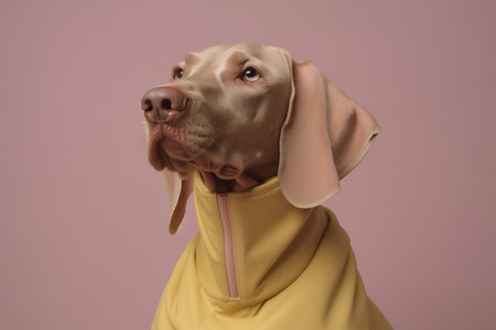 concept dog latex funny animal colourful fashion pet stylish art. Generative AI.の素材