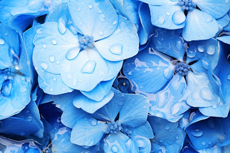Plant floral violet nature blue dew beauty flowering hydrangea macroの素材