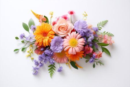 Design nature botanical flora vase colored romantic bouquet art spring flowersの素材