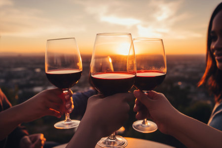 People wine alcohol party drinkの素材
