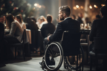 Wheelchair man businessteam lifestyle disability maleの素材