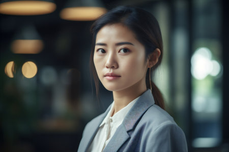 confident woman office copy portrait business happy space formal asian businesswoman corporate. Generative AI.の素材