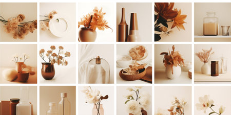 Nature space collage bouquet copy vintage flower artの素材