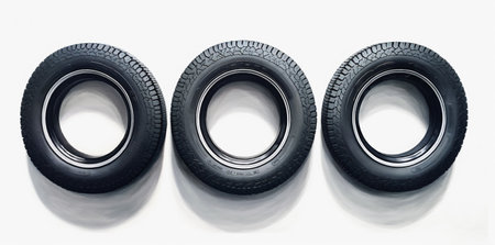 automobile tire background rubber auto transport isolated car object wheel tyre. Generative AI.の素材