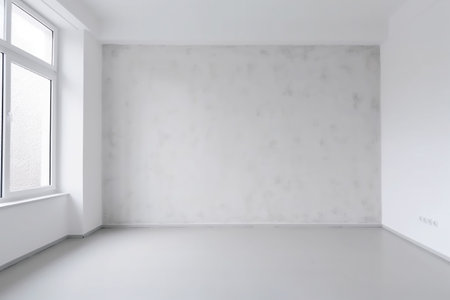 white light interior wall window design house room background empty bright home. Generative AI.の素材