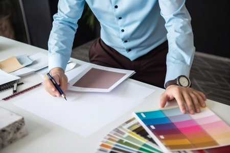 palette swatch designer project selection choice interior design sample color creativity. Generative AI.の素材