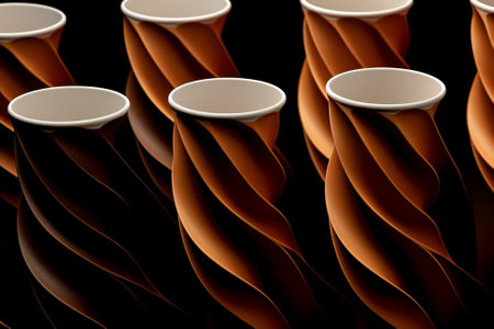 Takeaway paper container friendly brown eco cups disposable coffee drink product blank emptyの素材