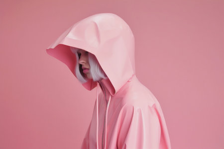 art woman portrait model fashion beauty latex glasses creative hat colourful. Generative AI.の素材