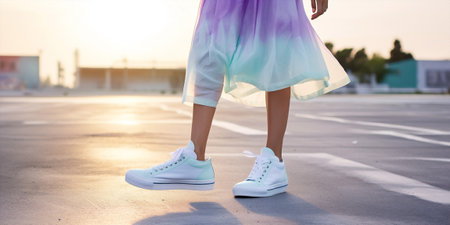 Template person model shopping clothes beauty fashionable dress white women catwalk female show t-shirtの素材