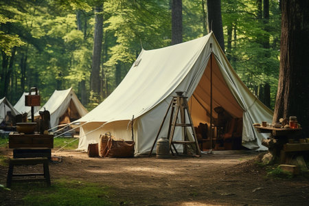 Forest travel summer nature tent vacation campの素材