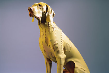 art dog fashion stylish animal funny concept pet colourful latex. Generative AI.の素材
