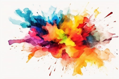 splash splatter colour paint colourful watercolor texture ink abstract explosion. Generative AI.の素材