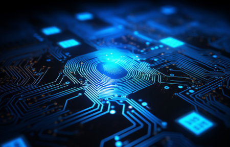 Technology security fingerprint digital identity biometricの素材