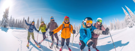 Snow group winter season people mountainの素材