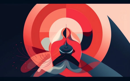 woman print portrait design beauty contemporary abstract minimal art modern graphic. Generative AI.の素材