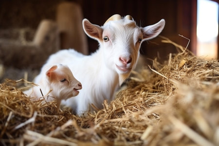 Rural goat animals farming grassの素材