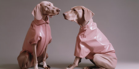 dog fashion latex funny stylish concept art animal colourful pet. Generative AI.の素材