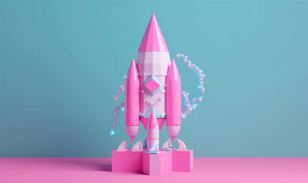 startup space business technology rocket bitcoin finance start launch spaceship. Generative AI.の素材