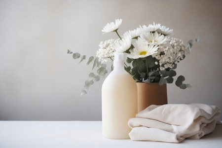 Care body perfume bathroom gel bottle soap spa laundry white hygiene aromatherapy templateの素材