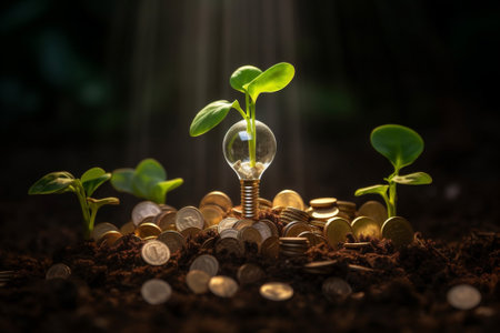 Nature idea energy business bulb concept innovation finance technology growth lightの素材