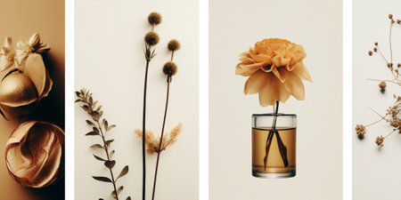 Art bouquet vintage space romantic flower copy nature perfume set collageの素材
