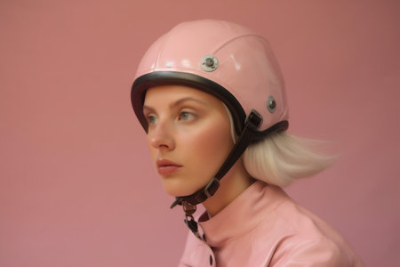 woman creative colourful glasses portrait beauty fashion hat person latex art. Generative AI.の素材