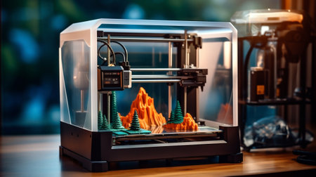 Machine 3d plastic printing engineering model printer technology design conceptの素材