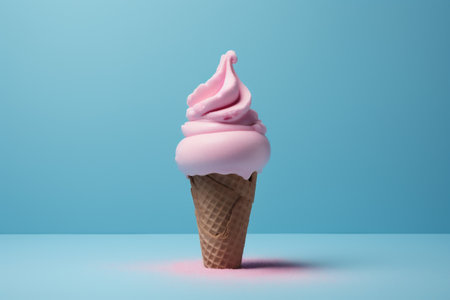 cream pink cloud dessert cream summer ice concept art blue ice. Generative AI.の素材