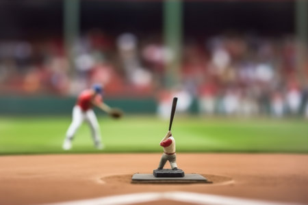 man player team sport game ball field baseball athlete recreation bat. Generative AI.の素材