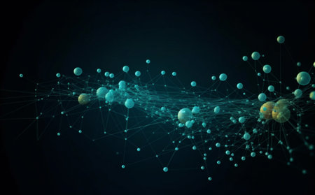 line science network technology background light futuristic digital cyberspace connection ai. Generative AI.の素材