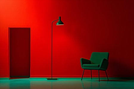 Minimal design interior modern red wallの素材