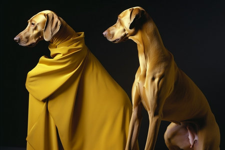 dog colourful pet art concept stylish funny fashion latex animal. Generative AI.の素材