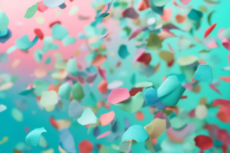 background confetti blue birthday festive celebration party flying event colorful carnival. Generative AI.の素材