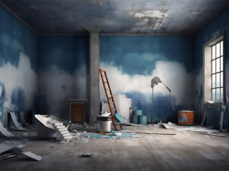 design craft artist workspace workshop art artistic tool creative paint. Generative AI.の素材