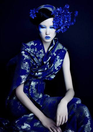 woman spring summer portrait flower attractive art peony bouquet fashion beauty. Generative AI.の素材