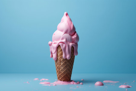cloud blue pink concept cream art summer cream ice dessert ice. Generative AI.の素材