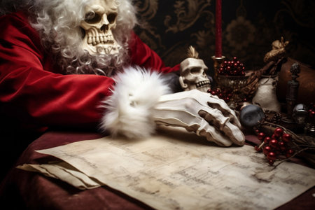 table wish christmas letter eve present santa holiday gift merry. Generative AI.の素材